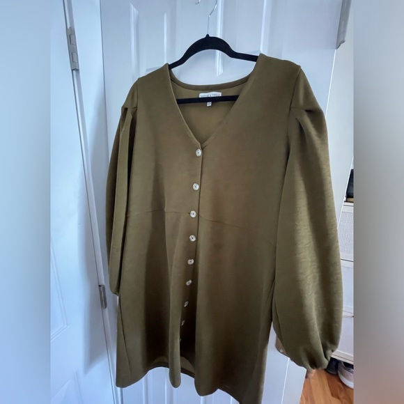 Madewell dress, olive green - Picture 3 of 5